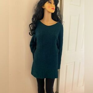 NWT Super Soft Pink Rose Tunic Sweater XS Rich Forest Green